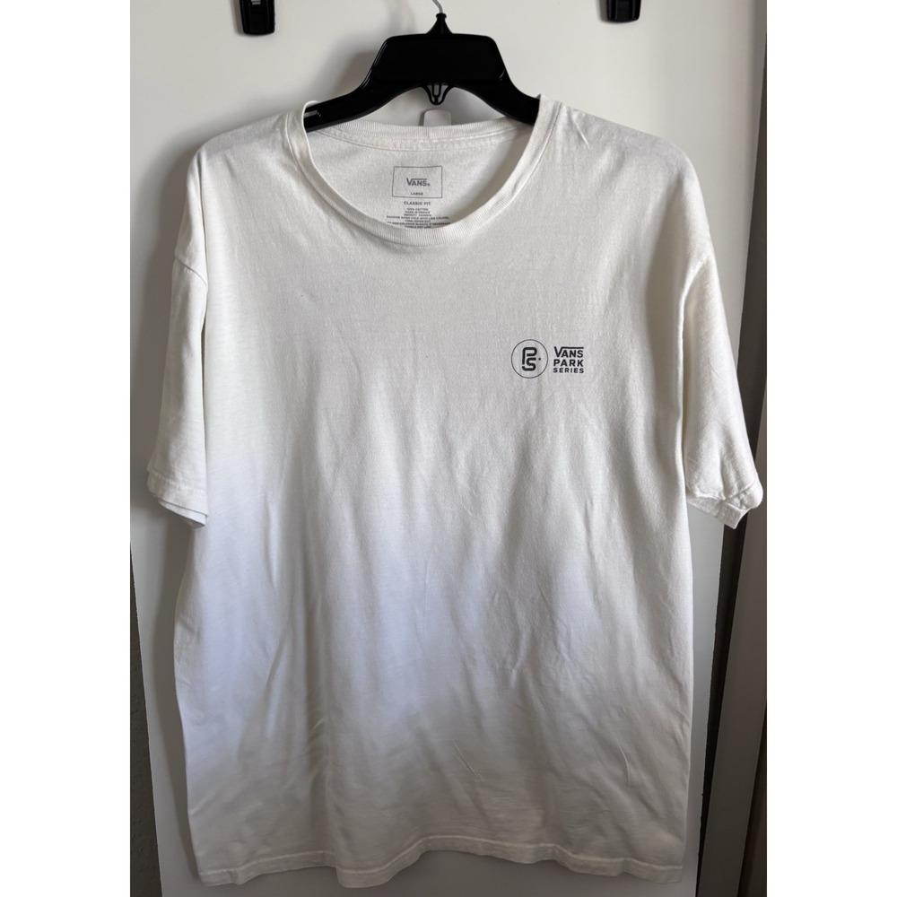 Vans Shirt Mens Size Large White Short Sleeve Skater Park Series Logo Print - Picture 1 of 5
